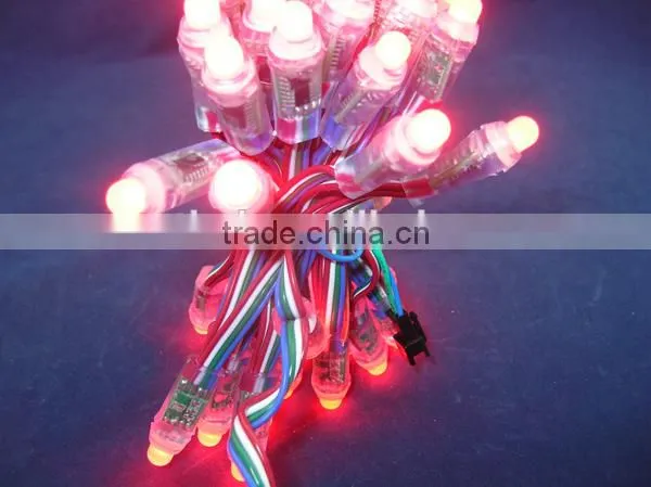 12mm DMX512 pixel string light,DC5V input;full color;50pcs a string,waterproof IP68;Round Shape