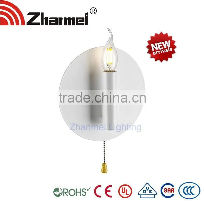 Two Rope Pull Off candle Modern E14 Wall Lamp,bedside lamp