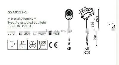 High power 12w led outdoor garden lighting