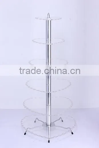 3-tiered crystal cake tray display wedding cake stand