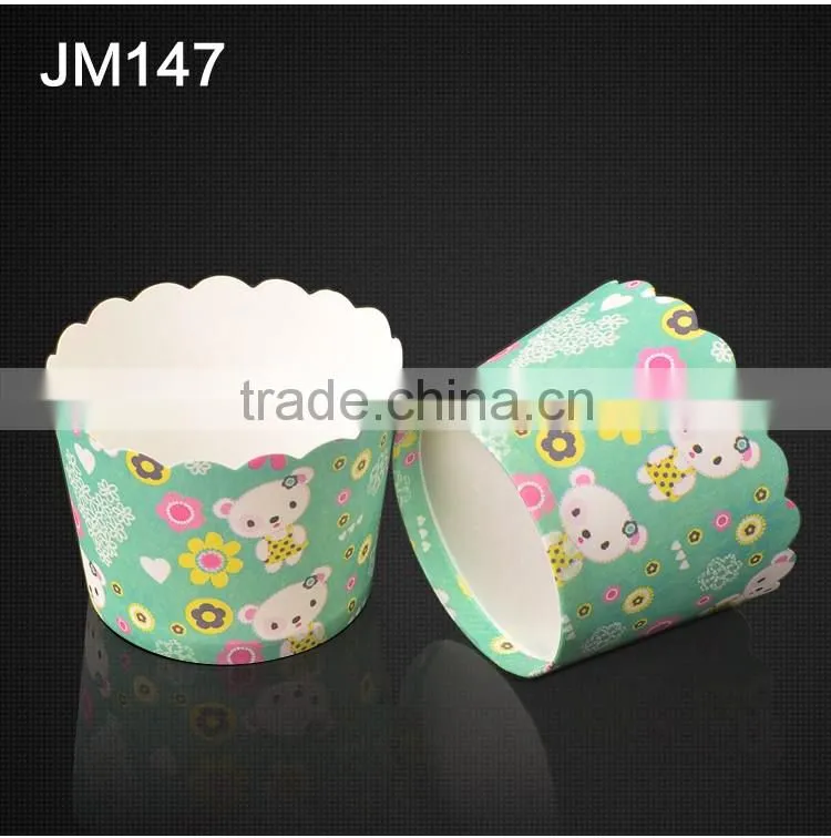 JM147 BAKEST high temperature resistance medium bear pattern high quality baking cake paper cups