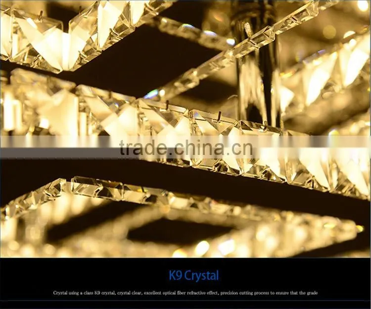 2015 New Arrival 240V Stainless Steel LED Ceiling Light K9 Crystal Ceiling Light