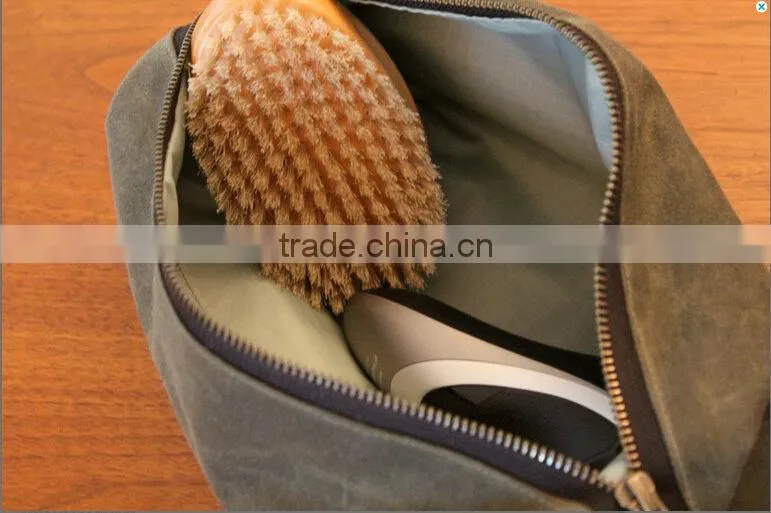 High quality and personalized large size mens waxed canvas dopp kit