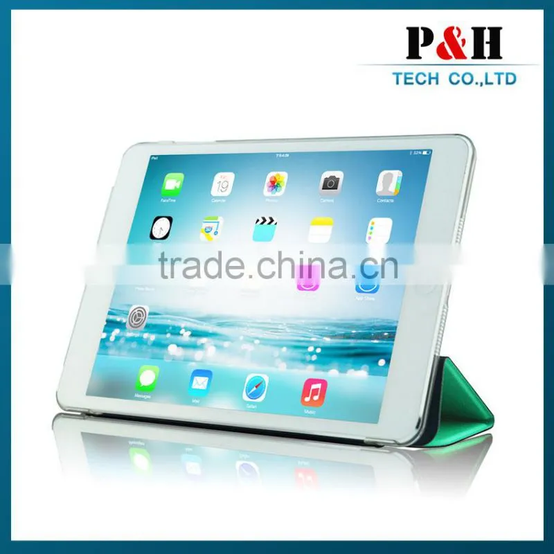 transparent color pc leather case for ipad mini