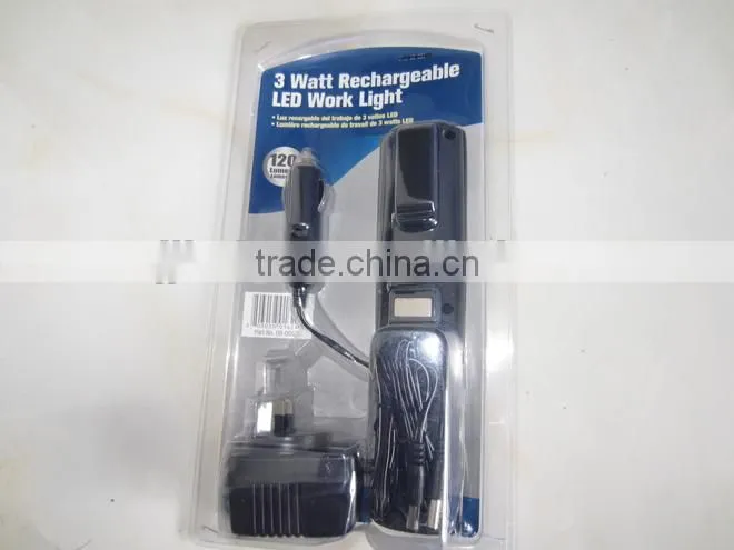 Factory price for COB 3 Watt rechargeable LED Work Light with CE and ROHS approval