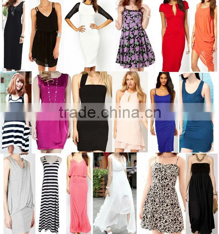 2014 chinese factory garment long sleeve loose women dress