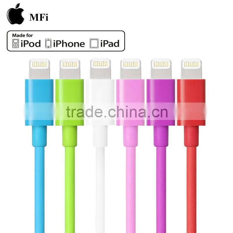 2015 China supplier 1m pink MFi phone6 charging data cable