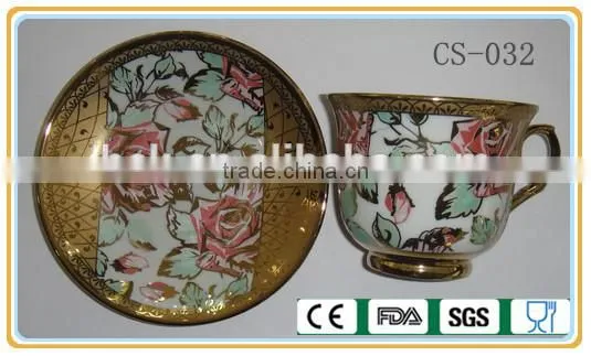 Ceramic bone china cup and saucer