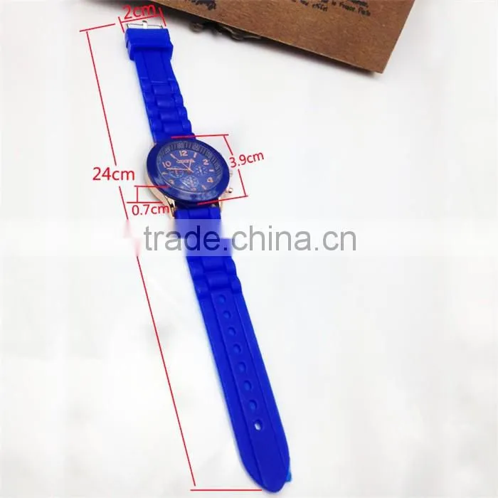 hot style silicone watch GENEVA fashion student Three eye quartz watch silicone rubber wristband watch