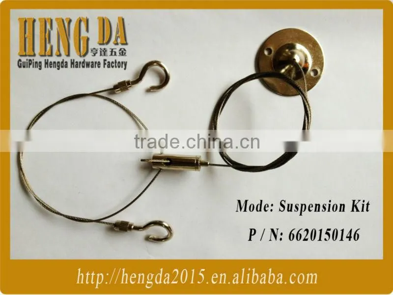 Coated wire rope with suspension kits