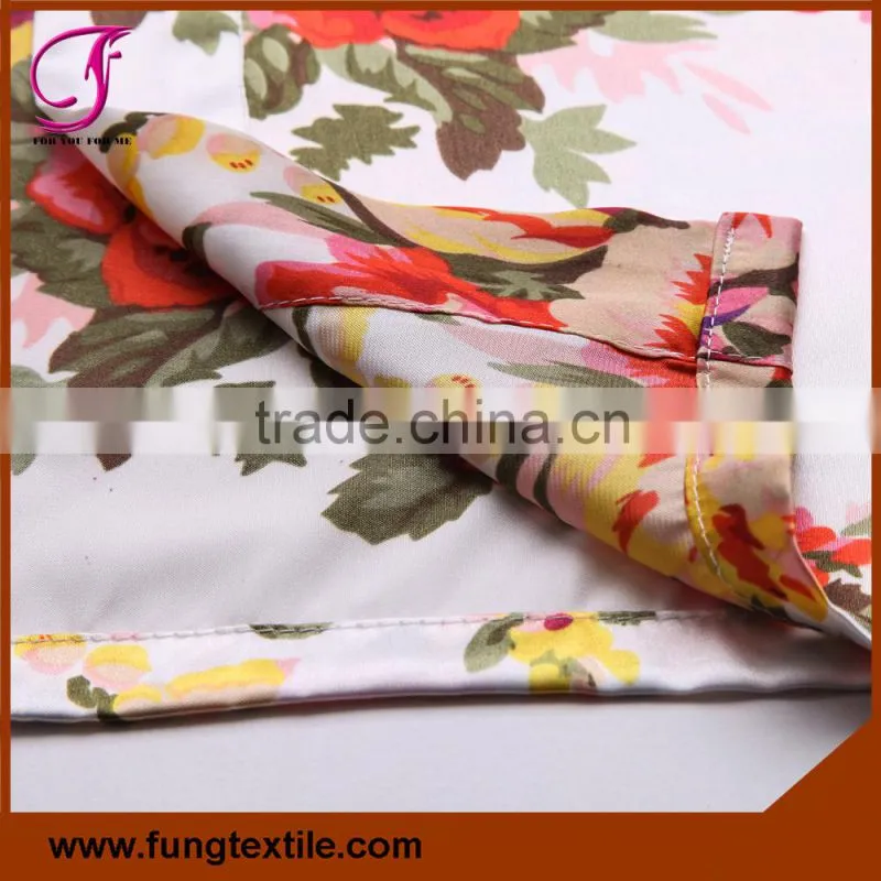 FUNG 3002 Women Satin Floral Kimono Robe