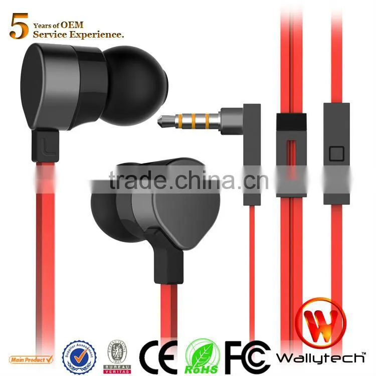 For iphone For Samsung S5 Wallytech Earphone with microphone WHF-125