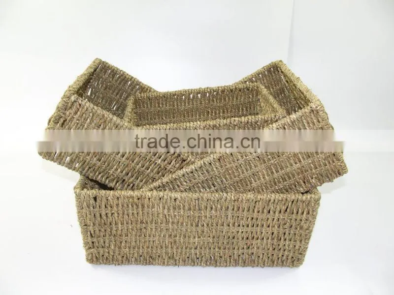 set of 4 sea grass baskets-cheap wicker/rattan baskets