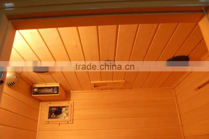 4 person Luxury design of red glass heater far infrared sauna