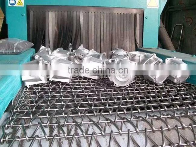 Wire mesh belt shot blasters