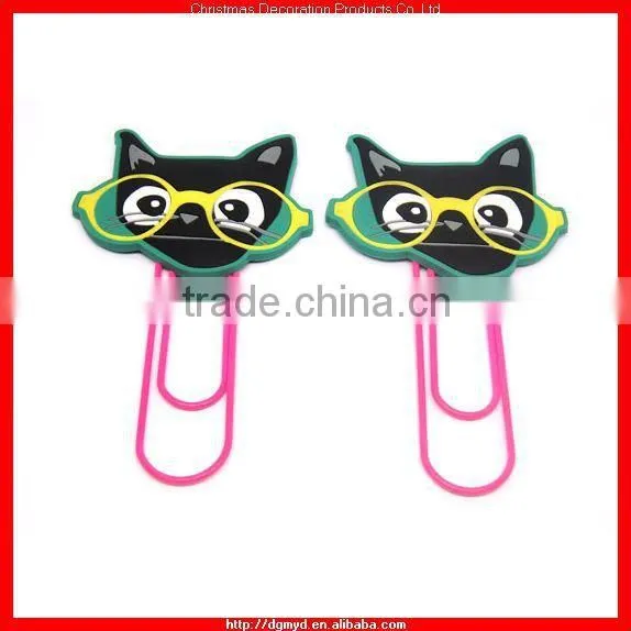 Strawberry style soft PVC book mark with metal clips (MYD-2113)