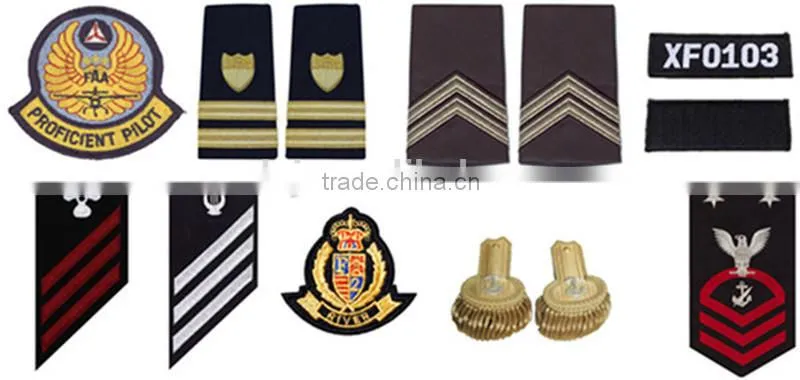 Factory directly produce rank epaulettes shoulder board military badge for sale