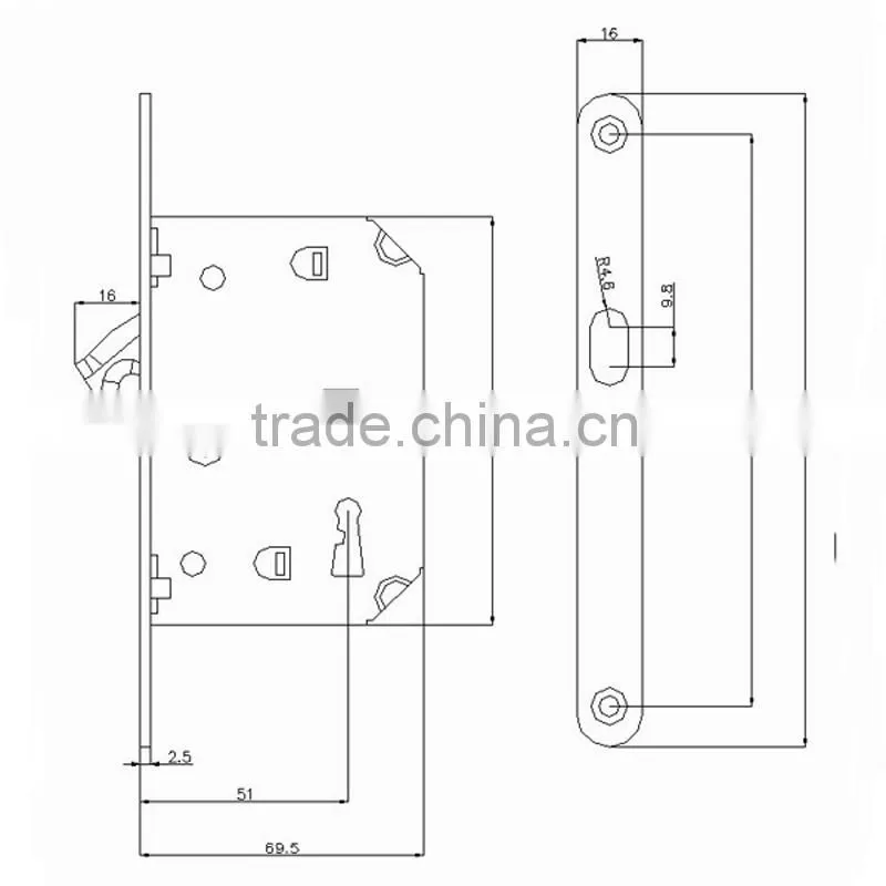 Hot sale sliding door lock sliding door key lock with sliding door hook lock
