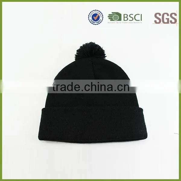 Custom Free Knitting Pattern Hat Cuffed Embroidery Free Pom Beanie