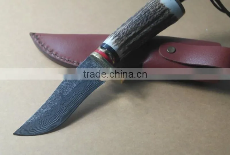 OEM 100% handmade Damascus steel hunting knife