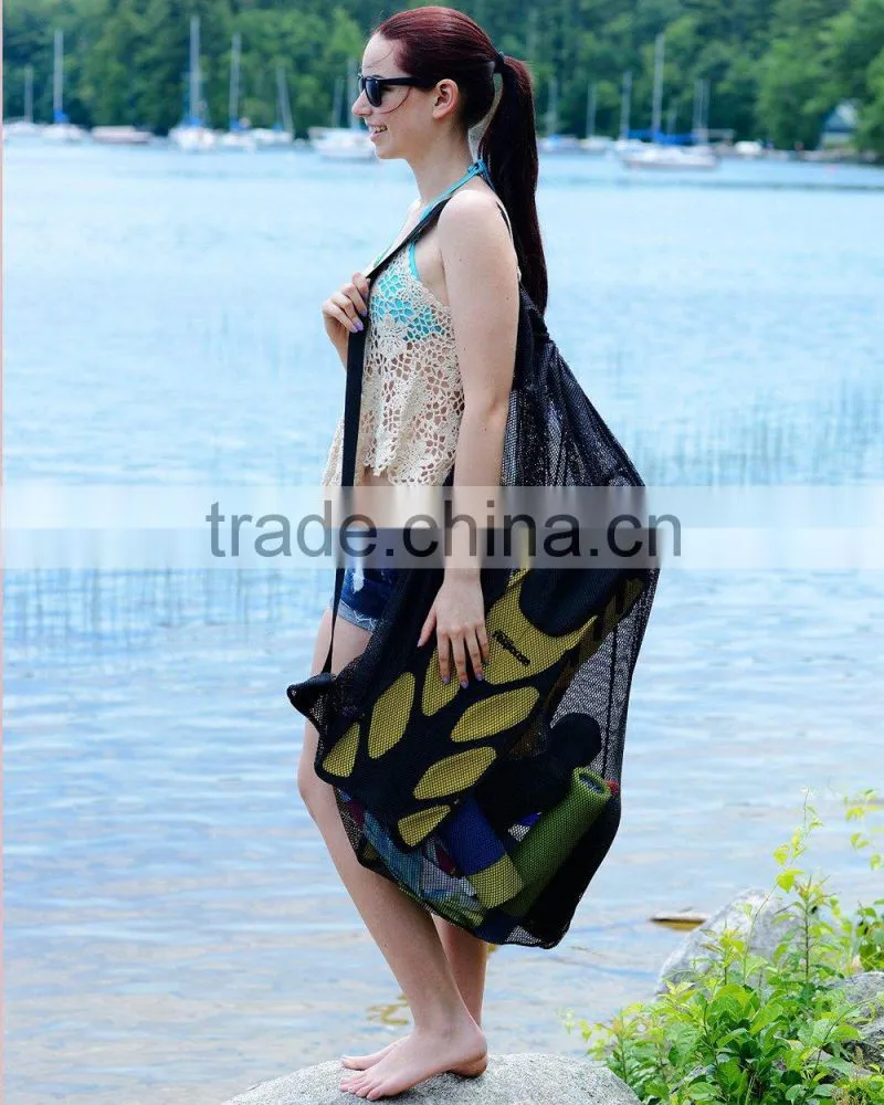 Mesh Ball Bag With Shoulder Strap. 30 x 40 Inches with Drawstring Closure