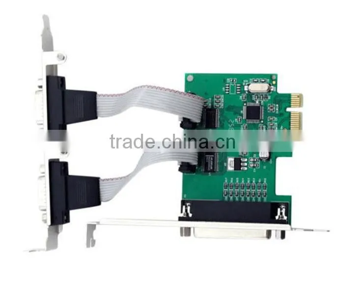 2 Port PCI-E Adapter RS-232 Serial COM & 1 Port Printer Parallel LPT Port