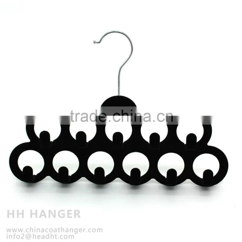 Velvet flocked jewelry hanger tie hange