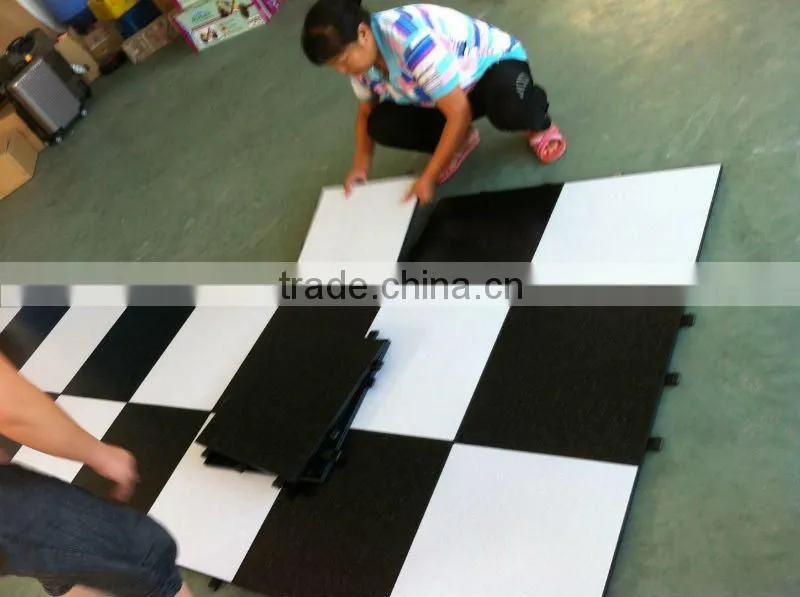 portable event dance floor classical black&white