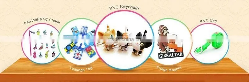 Number Letter Printing Metal Funny PVC Key ring Wholesale Rubber Key chain