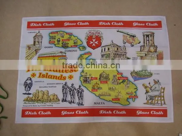 60*90cm 200gsm printed tea towel souvenir in blank cotton