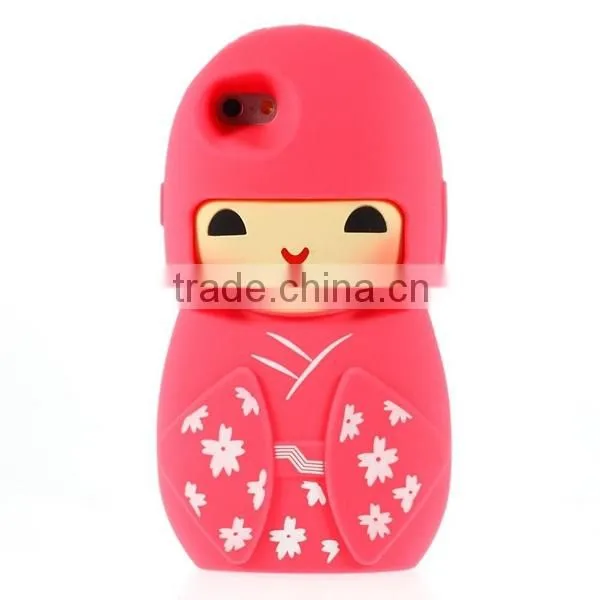 New fashion 3D Cute beautiful girl cartoon silicon case For Apple iPhone 6