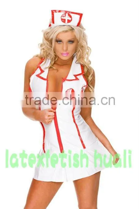 100% handmade nature latex nurse outfit latex nurse skirt