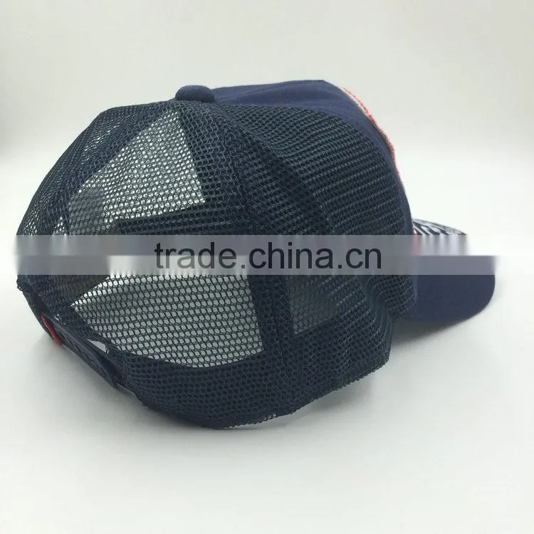 customized fashion embroidery patch cotton twill 5 panel trucker mesh cap