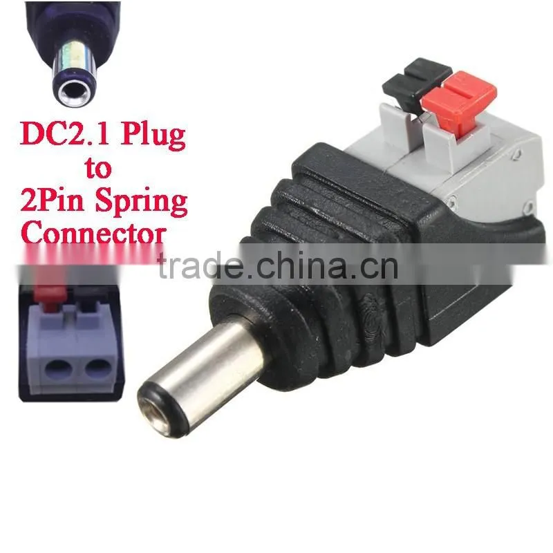 MALE 2.1MM X 5.5MM DC POWER CONNECTOR DIY SPRING CLAMP QUICK FIX