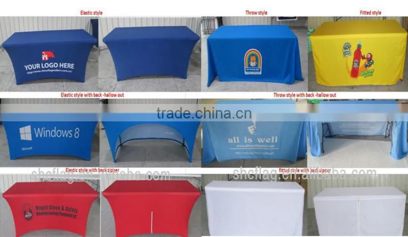 Promotion advertising custom textile spandex table covers