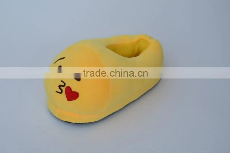 Household indoor warm emoji plush funny bedroom slippers ,QQ expression plush shoes