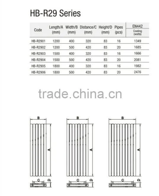 HB-R2906W Steel white water heating design radiator