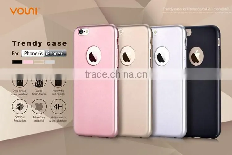 High quality PC Pure Colour Gun Black Silver Champagne Gold Rose Gold Back Cases Cover For Iphone 6 6S 6 Plus