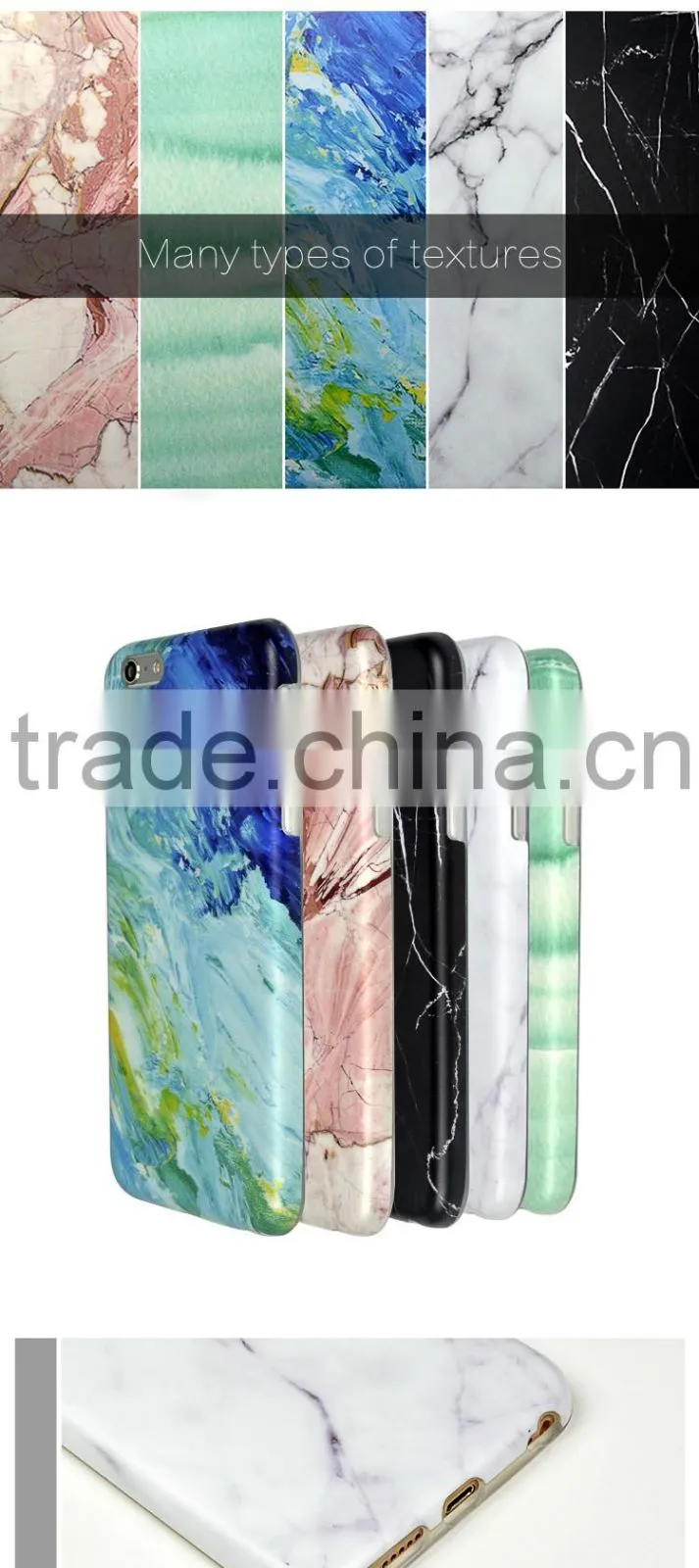 IML Gel Marble Vein Pattern Glossy Slim Snap Back Case Cover Bumper for iphone 5S 6S 6s plus