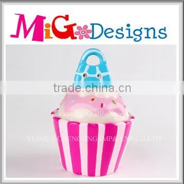 Wholesale Great Home Decoration Bag On The Top Cake Ceramic Cookie Jar