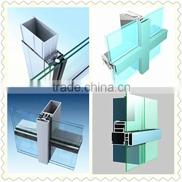 Building materials aluminum frame glass curtain wall with operable window