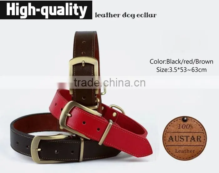 Private Label Standard Wholesale Pet Products Pet Genuine Leather Collars