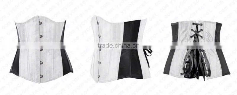Hot sale heavy brocade fabric full steel boned tight lacing back support corset