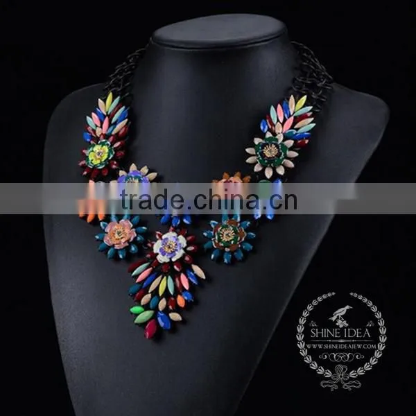 high quality vintage acrylic resin chunky statement necklace fashion women pendant necklace 6390059