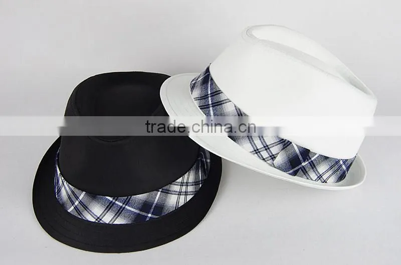 2016 kids cotton bowler party cap with ribbon