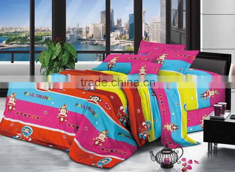 disperse/reactive printed polyester peach skin microfiber fabric for bed sheet