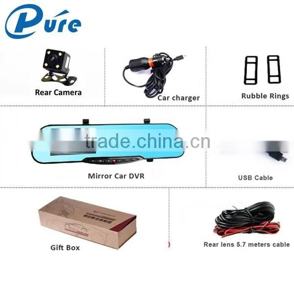 FHD 1080P Car Video Camera Recorder Dual Camera Optional GPS Tracking H.264 Car Camera Recorder Parking Sensor