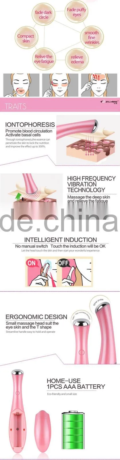 handheld beauty facial vibrating ionic massager