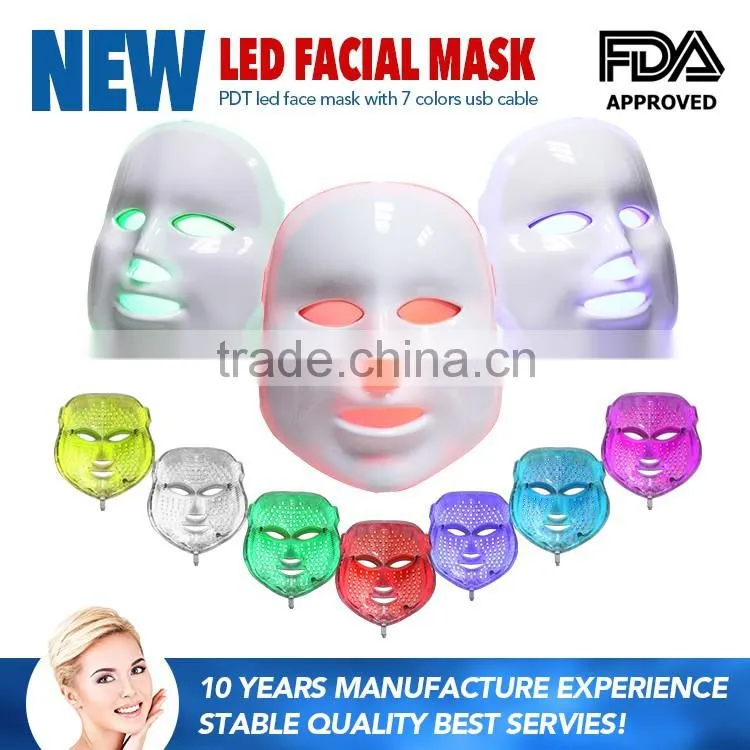 home use beauty equipment led light therapy facial mask 7 color