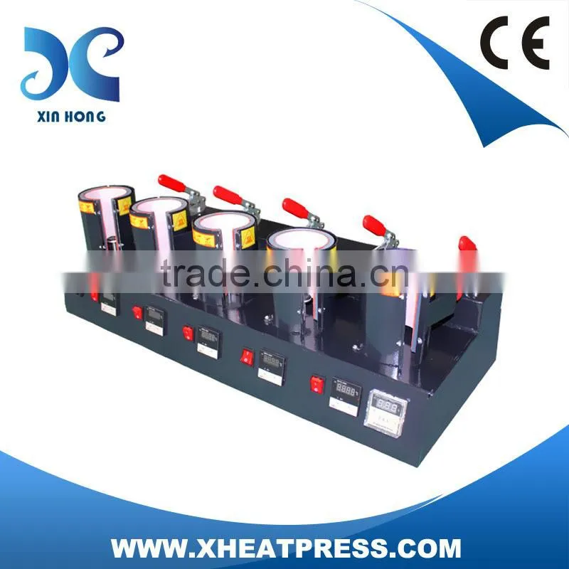 CE Approved Manual Digital Combo 5IN1 Mug Heat Press Machine MP150x5 Mug Printing Machine 5 Heating Elements